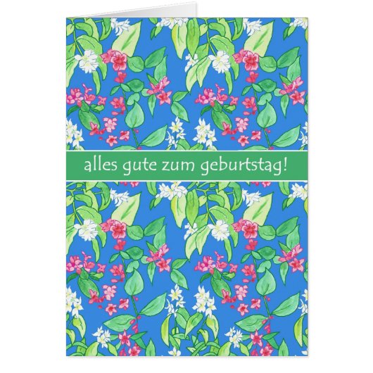Pretty Spring Blossoms German Language Birthday (Front)