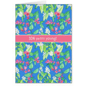 Pretty Spring Blossoms on Blue 104th Birthday (Front)