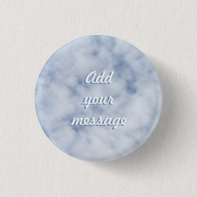 Pretty spring cloudy pastel blue sky 0155 button (Front)