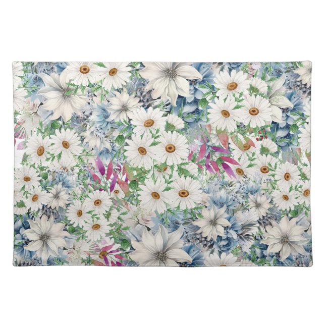 Pretty Spring Daisies Cloth Placemat (Front)
