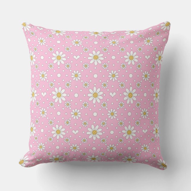 Pretty Spring Daisy Pillow (Front)