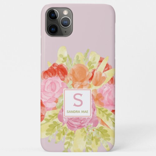 Pretty Spring Danish Pastel Floral Watercolor Art iPhone 11 Pro Max Case