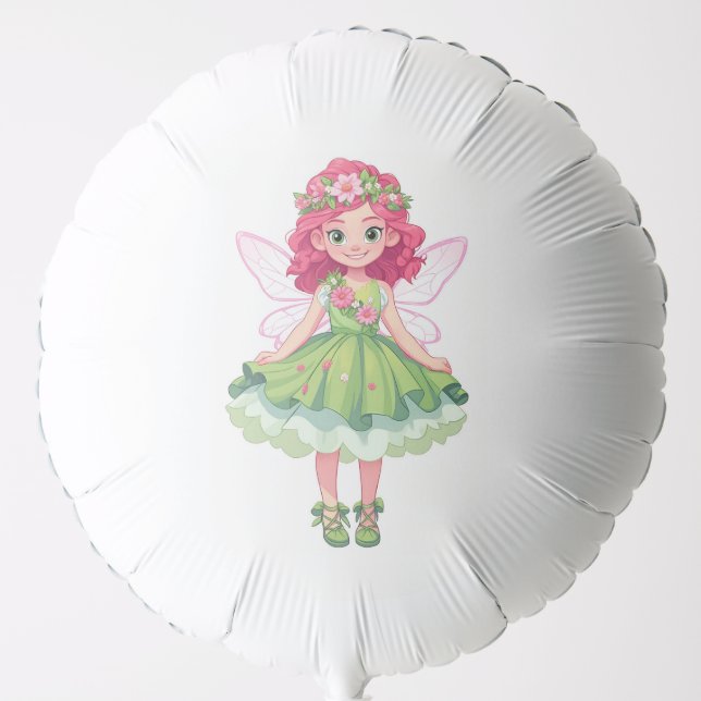 Pretty Spring Fairy Girl's Birthday Party  Balloon (Front)