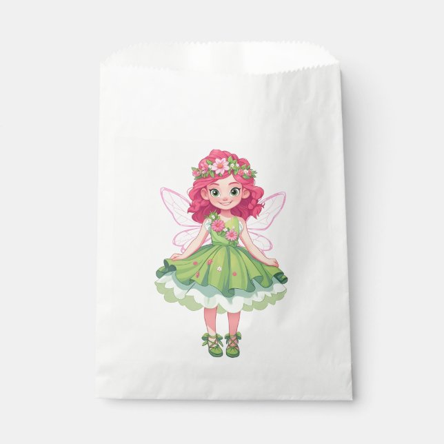 Pretty Spring Fairy Girl's Birthday Party  Favor Bag (Front)