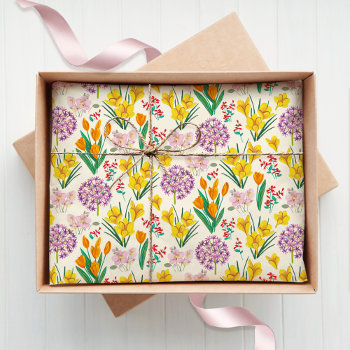 Pretty Spring Floral Botanical Pattern Tissue Paper by CartitaDesign at Zazzle