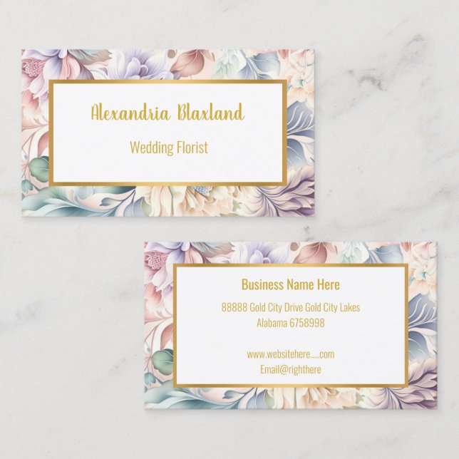 PRETTY SPRING FLORAL BUSINESS CARD (Front/Back)