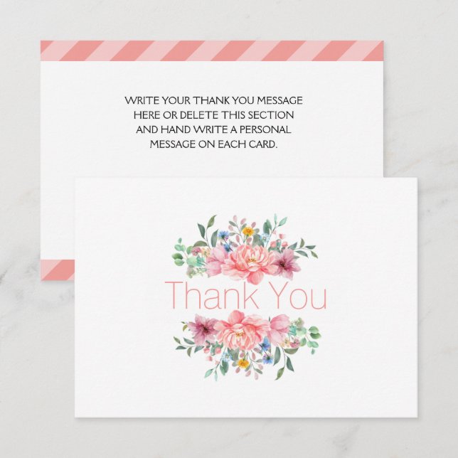 Pretty Spring Floral Thank You Card (Front/Back)