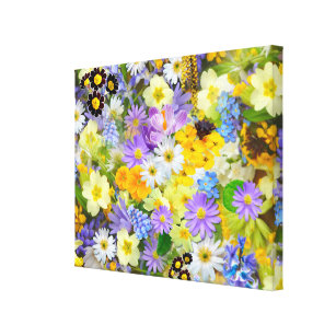 Pretty Spring Flowers Collage Canvas Print