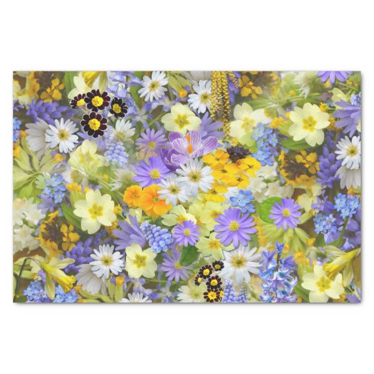 Pretty Spring Flowers Collage Tissue Paper | Zazzle.com