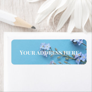 Pretty Spring Forget-me-not flowers Label