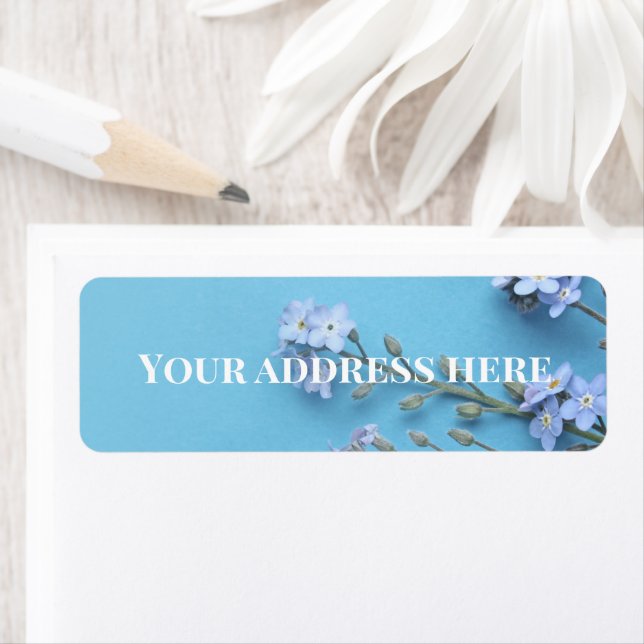 Pretty Spring Forget-me-not flowers Label (Insitu)
