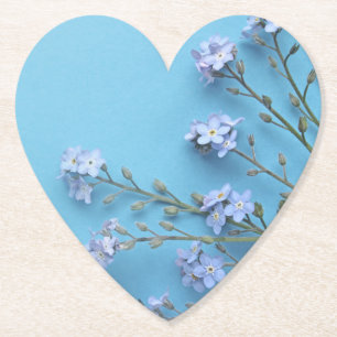 Pretty Spring Forget-me-not flowers Paper Coaster