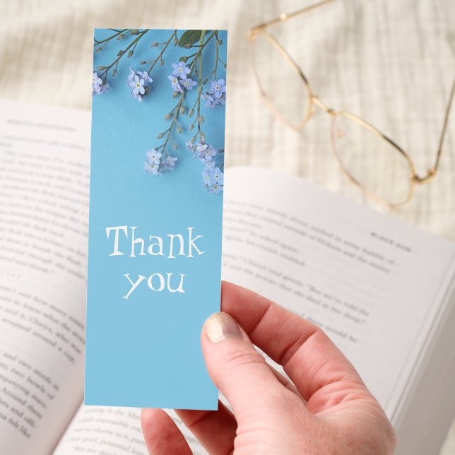 Pretty Spring Forget-me-not flowers Thank You  Bookmarks (Hand)