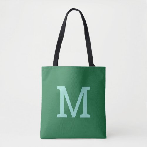 Pretty Spring Green Monogram Initial Tote Bag