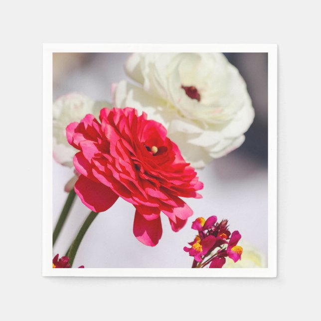 Pretty Spring Peonies Napkins (Front)