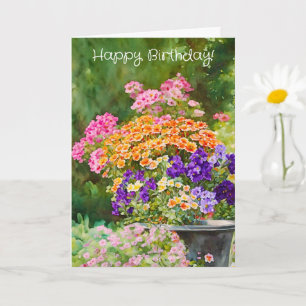 Pretty Spring Summer Garden Flowers Birthday Card