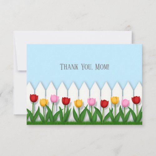 Pretty Spring Tulips Cheerful Custom Mothers Day Thank You Card