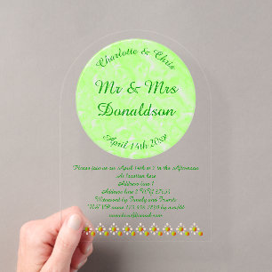 Pretty Spring Wedding Apple blossom and Apples Acrylic Invitations