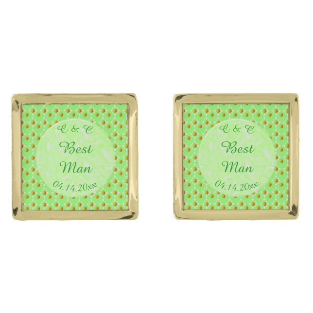 Pretty Spring Wedding Apple blossom and Apples Cufflinks (Front)