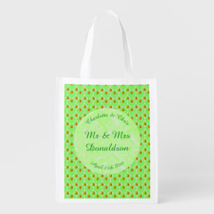 Pretty Spring Wedding Apple blossom and Apples Grocery Bag