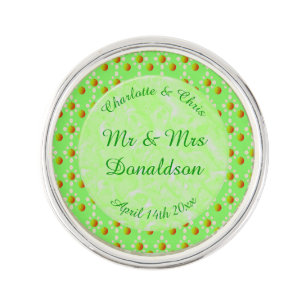 Pretty Spring Wedding Apple blossom and Apples Lapel Pin