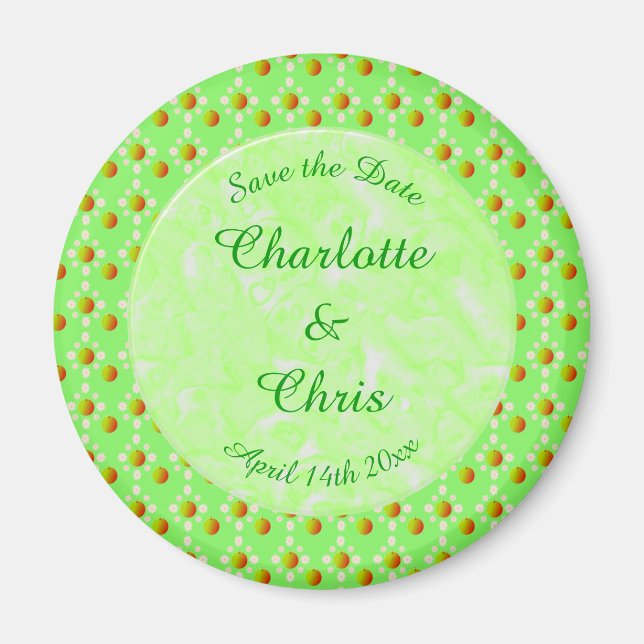 Pretty Spring Wedding Apple blossom and Apples  Magnet (Front)