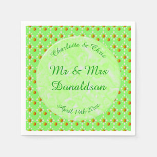 Pretty Spring Wedding Apple blossom and Apples Napkins