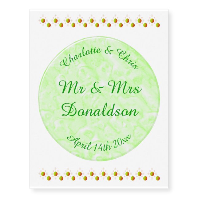 Pretty Spring Wedding Apple blossom and Apples Temporary Tattoos (Front)