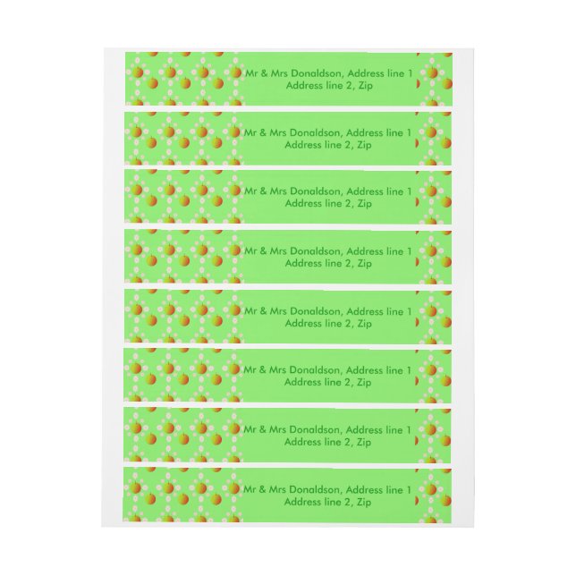 Pretty Spring Wedding Apple blossom and Apples Wrap Around Address Label (Sheet)