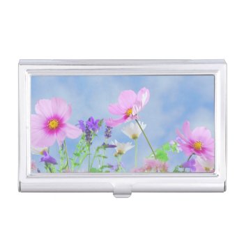 Pretty Spring Wild Flowers Business Card Holder by MissMatching at Zazzle