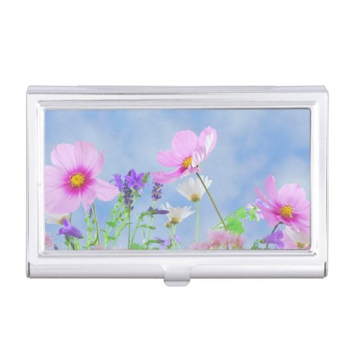 Pretty Spring Wild Flowers Business Card Holder