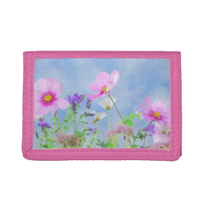 Pretty Spring Wild Flowers Tri-fold Wallet