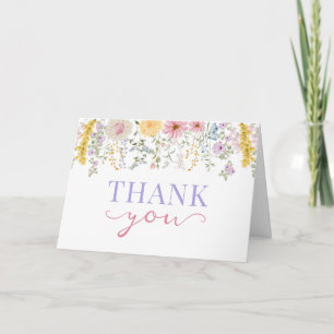 Pretty Spring Wildflower Blooms Thank You Card