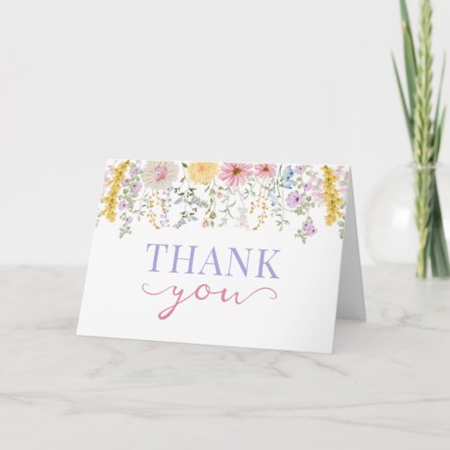 Pretty Spring Wildflower Blooms Thank You Card