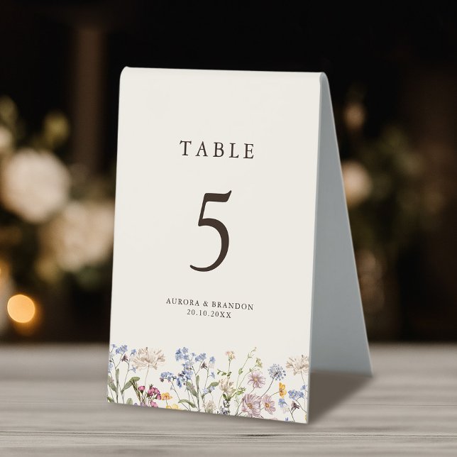 Pretty Spring Wildflower Meadow Garden Number  Table Tent (Pretty Spring Wildflower Meadow Garden Number Table Tent)