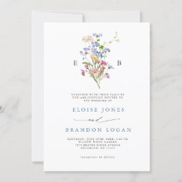 Pretty Spring Wildflower Meadow Garden Wedding Invitation