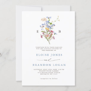 Pretty Spring Wildflower Meadow Garden Wedding   Invitation