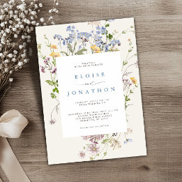 Pretty Spring Wildflower Meadow Garden Wedding   Invitation