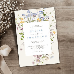 Pretty Spring Wildflower Meadow Garden Wedding Invitation