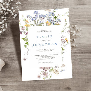 Pretty Spring Wildflower Meadow Garden Wedding   Invitation