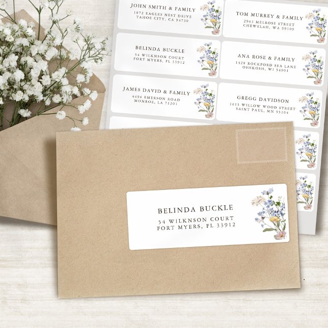 Pretty Spring Wildflower Meadow Guest Name Address Sticker (Pretty Spring Wildflower Meadow Guest Name Address Sticker)