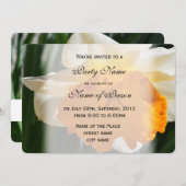 pretty spring yellow, white daffodil flower party invitation (Front/Back)