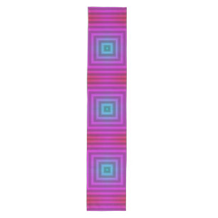 Pretty Squares pink blue + your idea Medium Table Runner