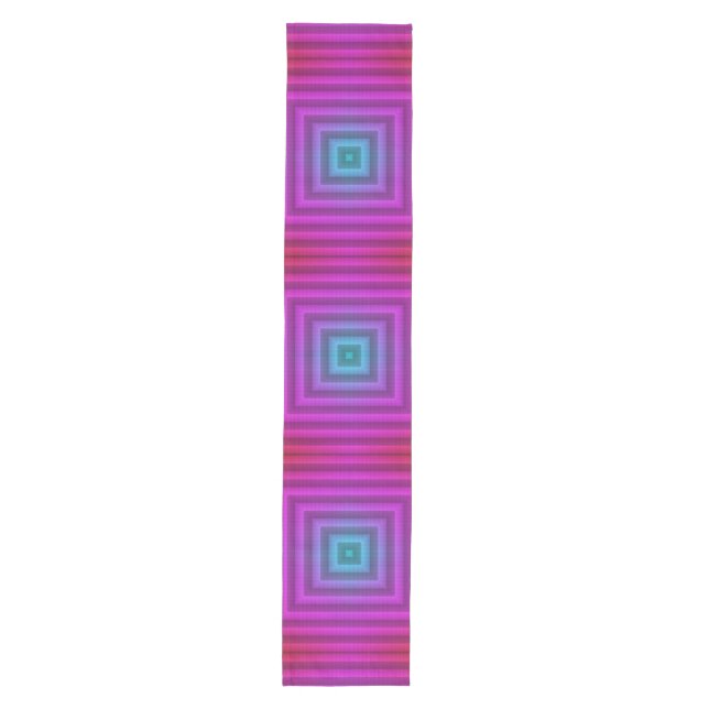Pretty Squares pink blue + your idea Medium Table Runner (Front)
