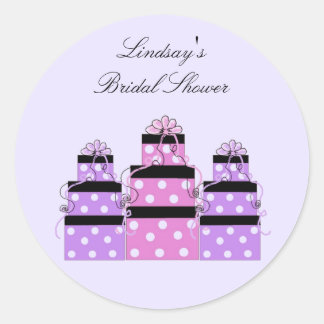 Pretty Stacked Bridal Shower Packages Classic Round Sticker