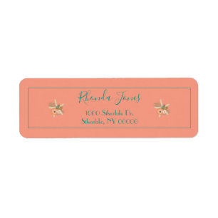 Pretty Starfish Peach and Teal color Label