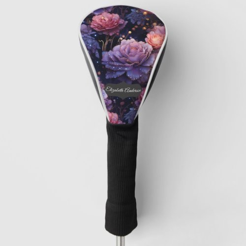 Pretty Starry Roses Personalized   Golf Head Cover