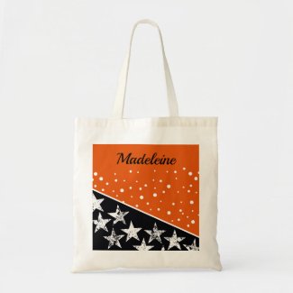 Pretty Stars & Dots Orange & Black Fall/Halloween