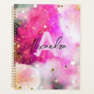 Pretty Stars Pink Clouds And Fancy Chic Script 