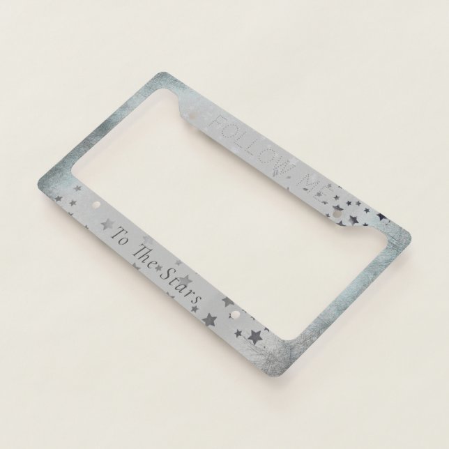Pretty Stars Silver Grey License Plate Frame (3/4)